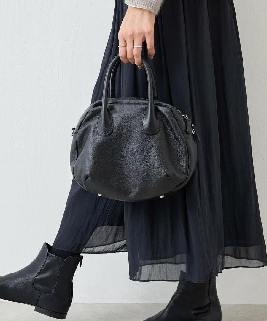 BEARDSLEY ラウンドミニボストンバック　ブラック