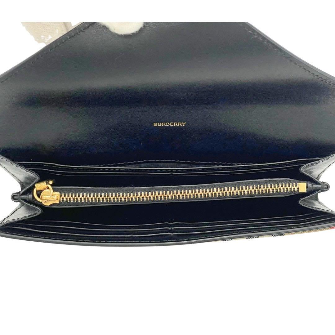 BURBERRY バーバリー チェック×黒 長財布 布袋付