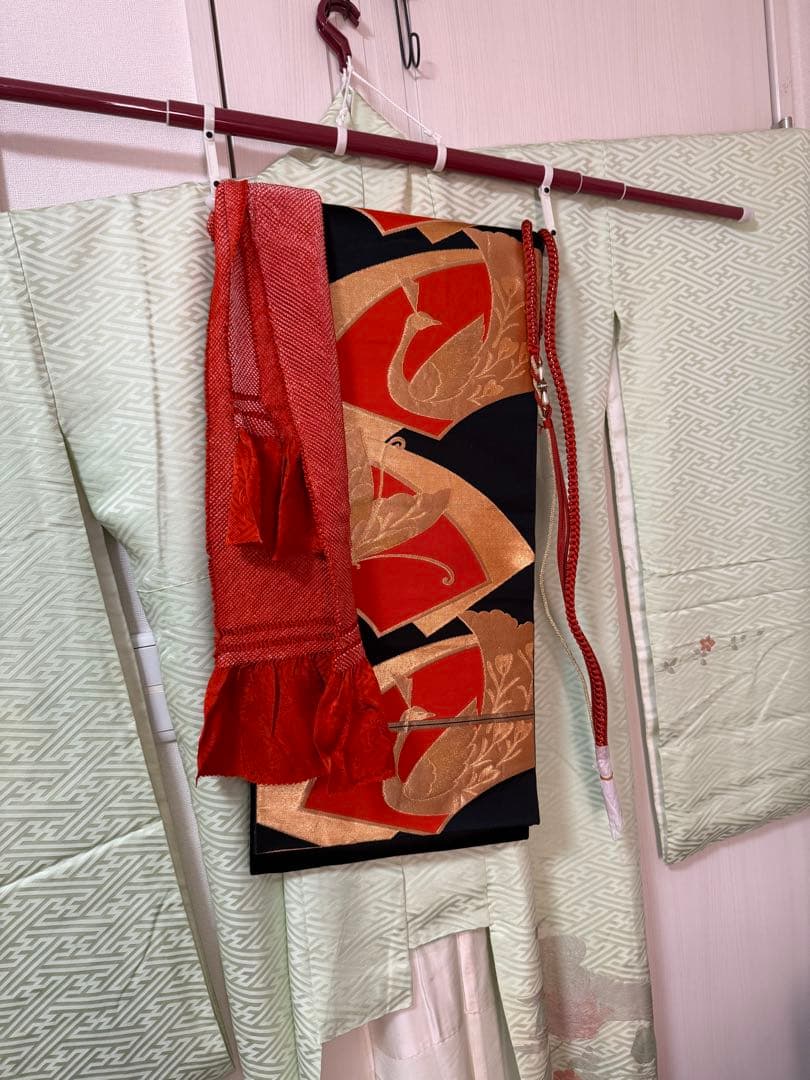 振袖フルセット◆身丈161◆豪華袋帯・長襦袢・小物一式・ショール・髪飾り付き◆