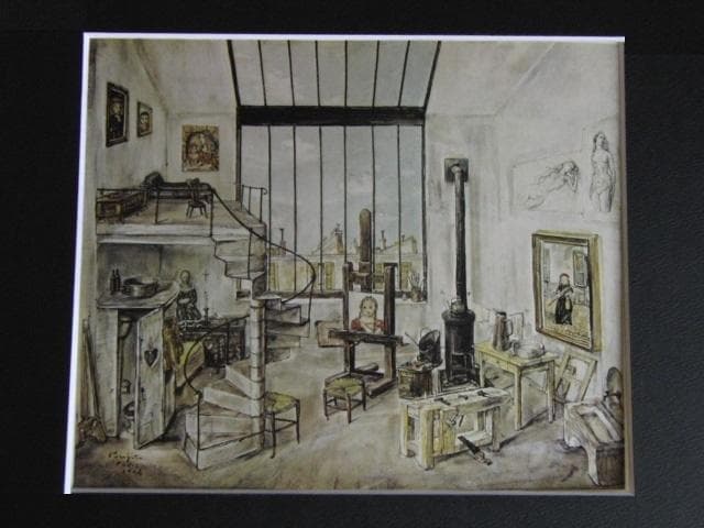 藤田嗣治、【Atelier】、希少な額装用画集より、厳選、新品額装、マット額装付