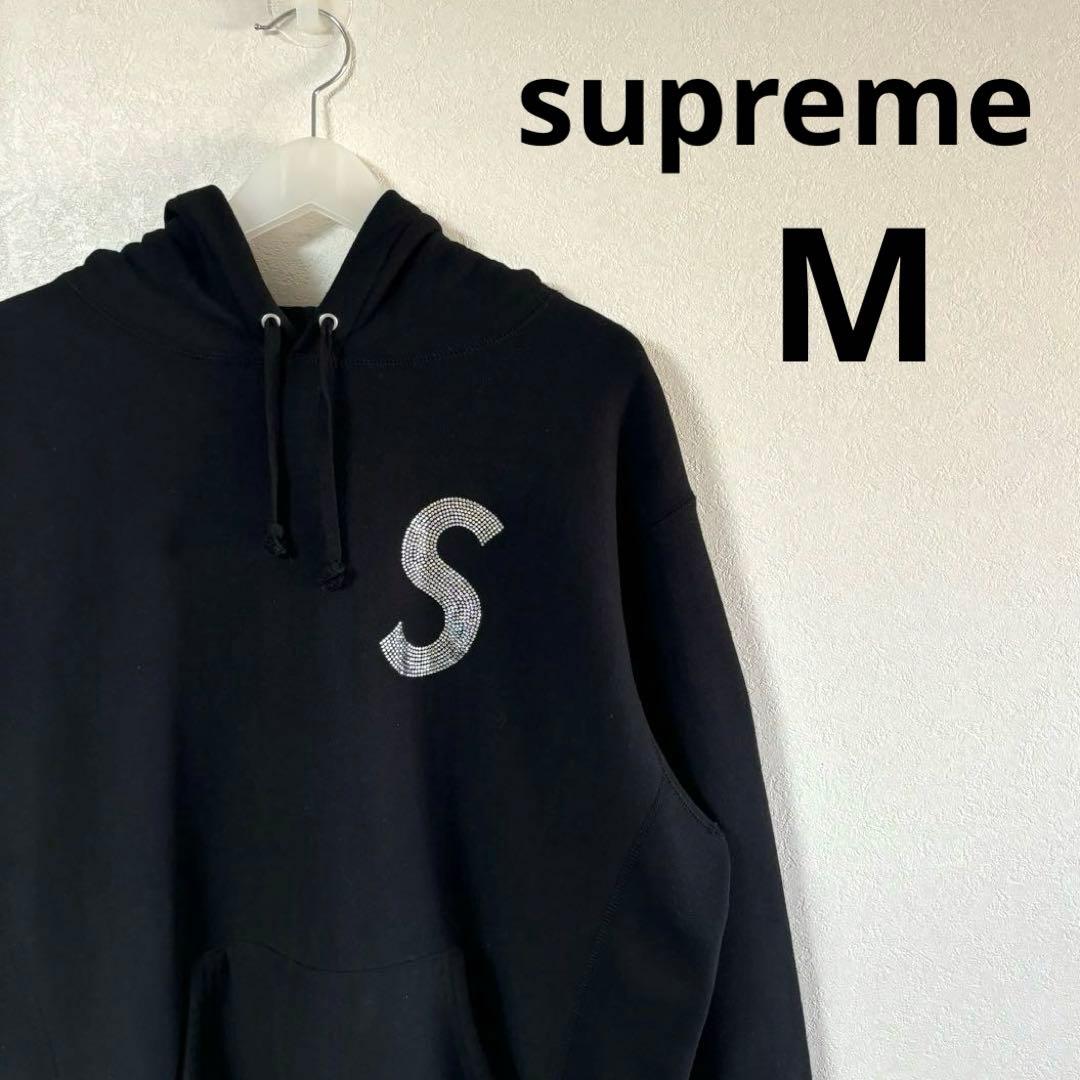 supreme シュプリーム　Swarovski S Logo Hooded M