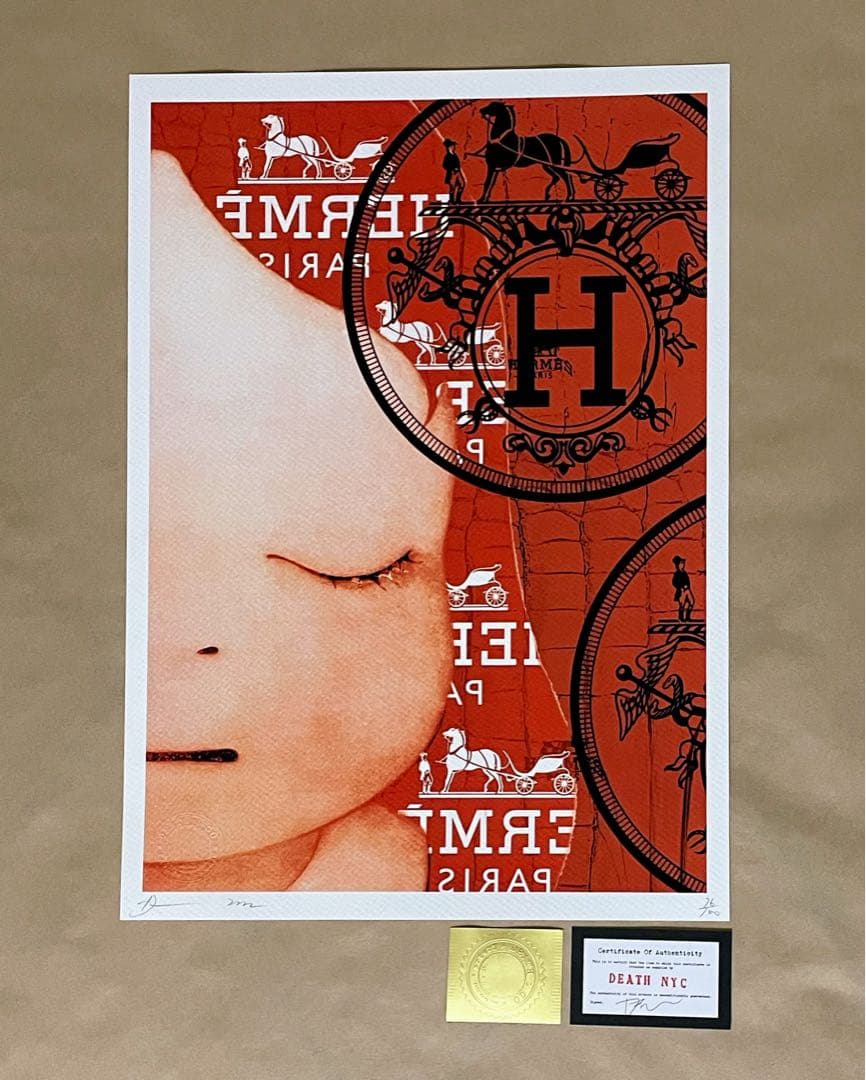 DEATH NYC/現代アートポスター/奈良美智/限定100枚/目を閉じて左/