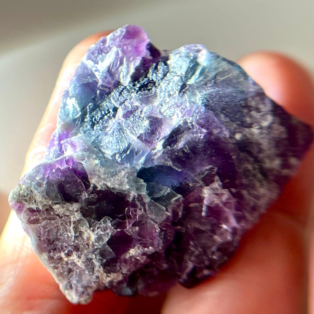 バイカラー フローライト 115.7ct 原石 パープル ブルー 鉱物 天然石