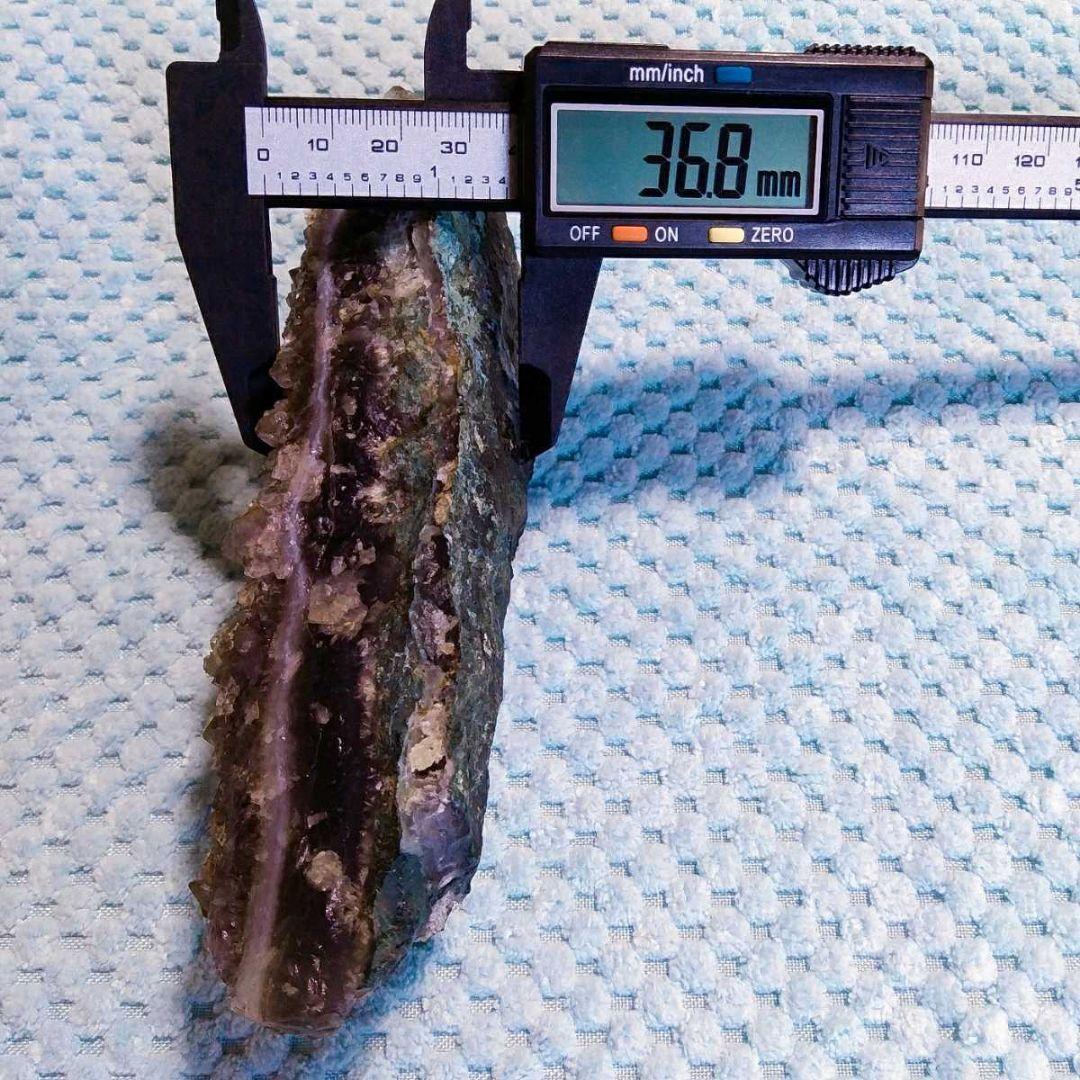 ⑭珍品! アメジスト ドッグトゥース カルサイト共生 犬牙状 原石 クラスター