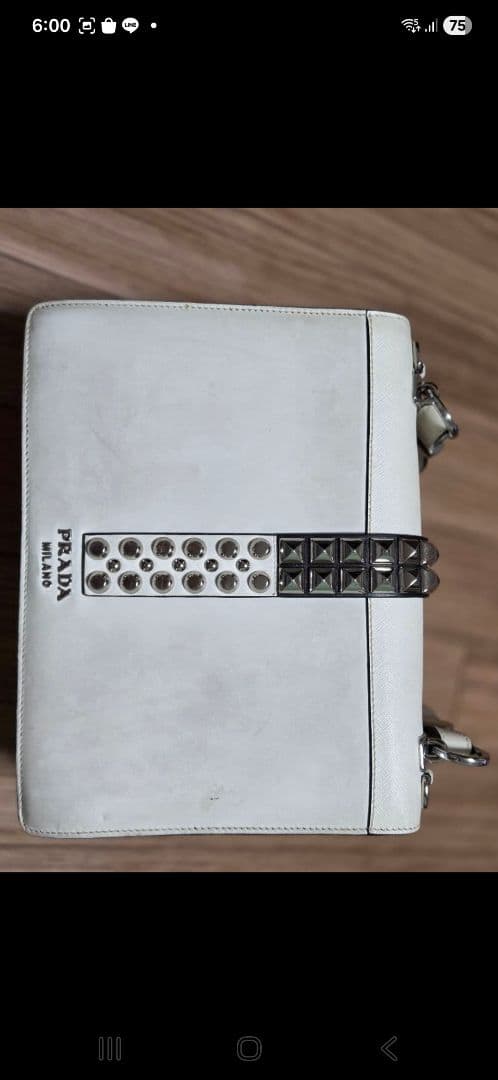 PRADA★エレクトラスタッズレザーショルダーバッグ赤