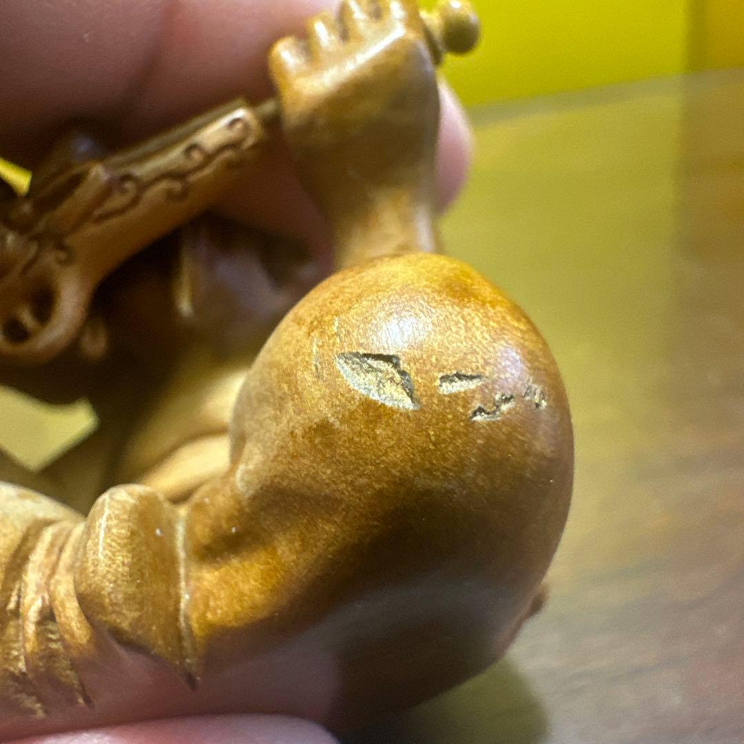 木製 人形 彫刻 武器 置物 根付