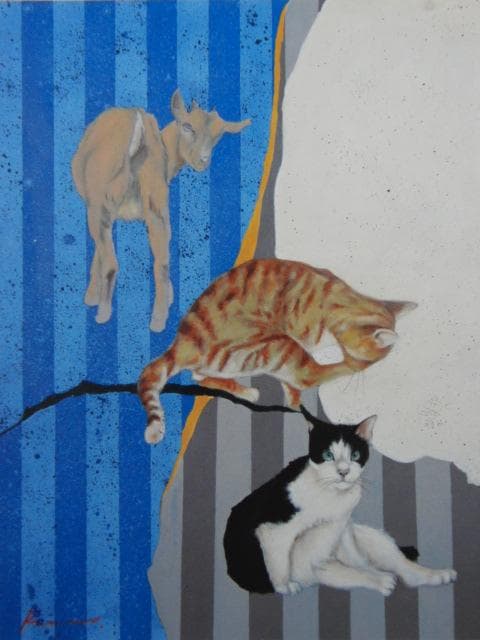 テリー今野、別れ道、希少な額装用画集より、新品高級額装付、状態良好