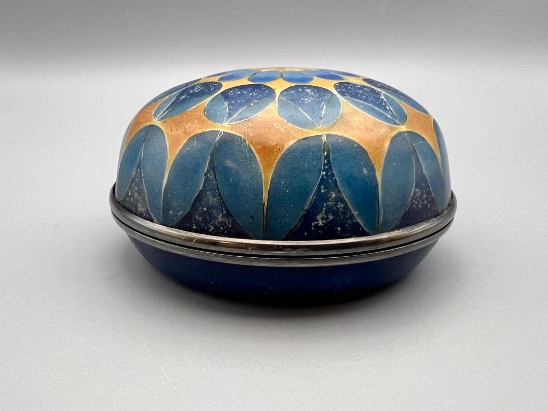 有線七宝蓋物　北原上子作　在銘　香合　重量約174.5g