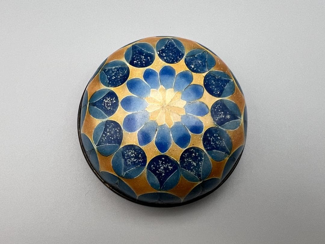 有線七宝蓋物　北原上子作　在銘　香合　重量約174.5g