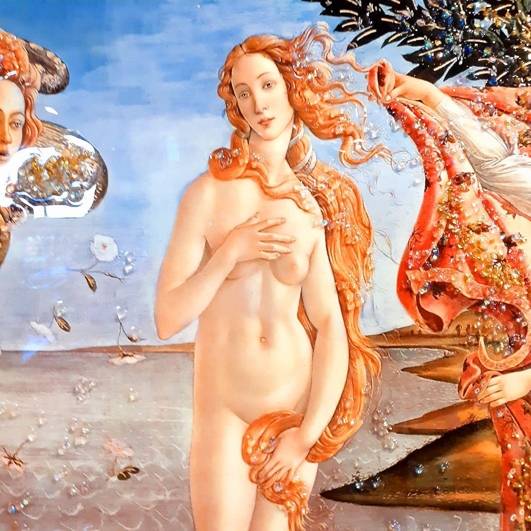 輸入雑貨　天然水晶石　ボッティチェリ作　『ヴィーナス誕生』　クリスタルアート