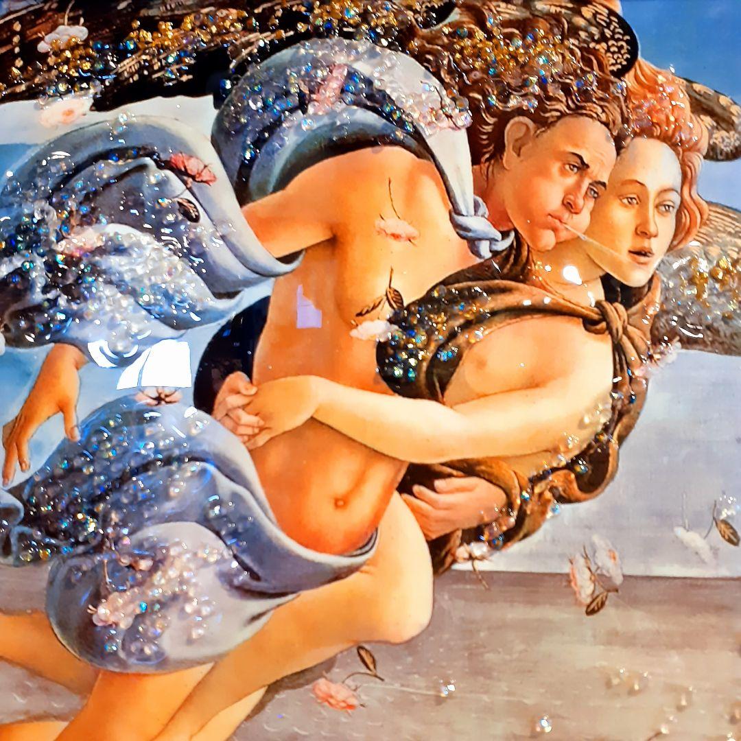 輸入雑貨　天然水晶石　ボッティチェリ作　『ヴィーナス誕生』　クリスタルアート