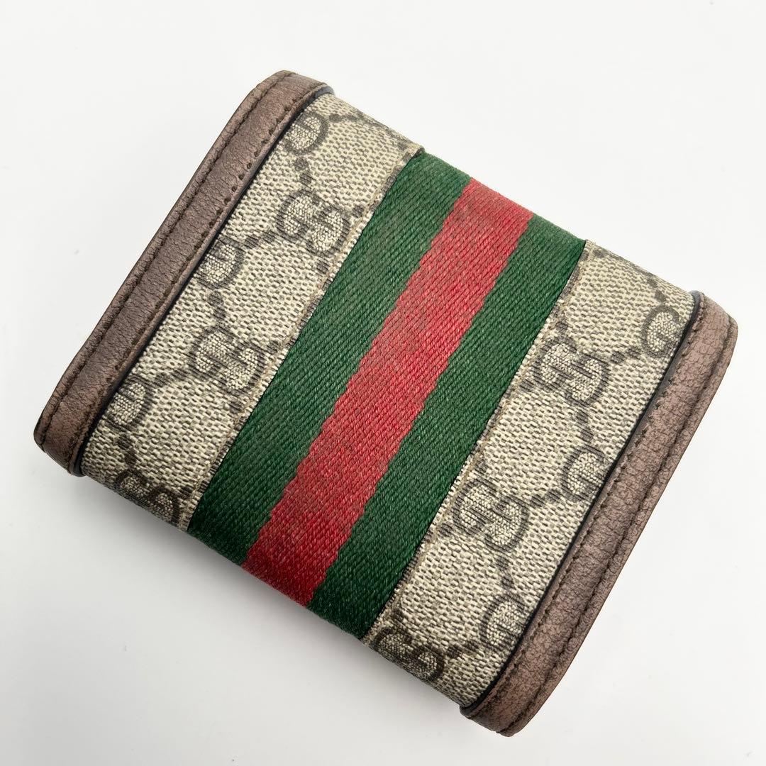 希少✨ グッチ 三つ折り財布 オフィディア GGマーモント シェリーライン