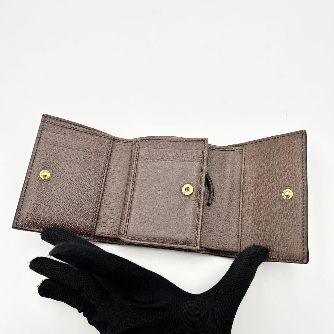 希少✨ グッチ 三つ折り財布 オフィディア GGマーモント シェリーライン