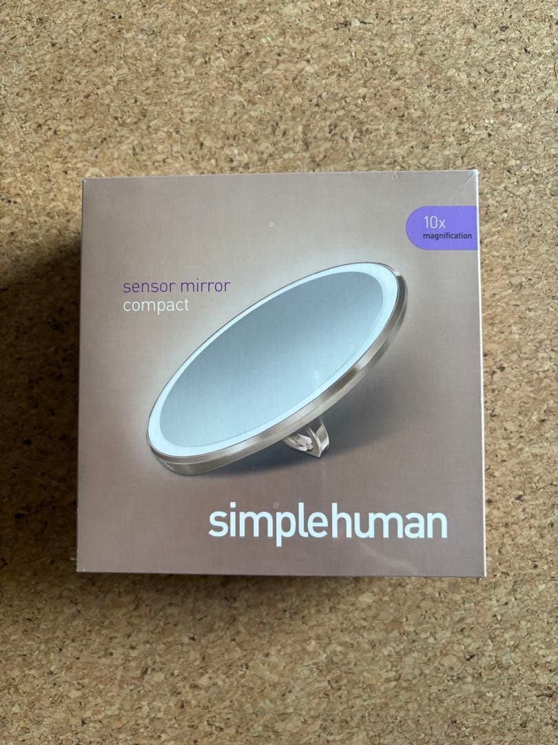 シンプルヒューマン　センサーミラーコンパクト10倍率　￼ローズゴールド