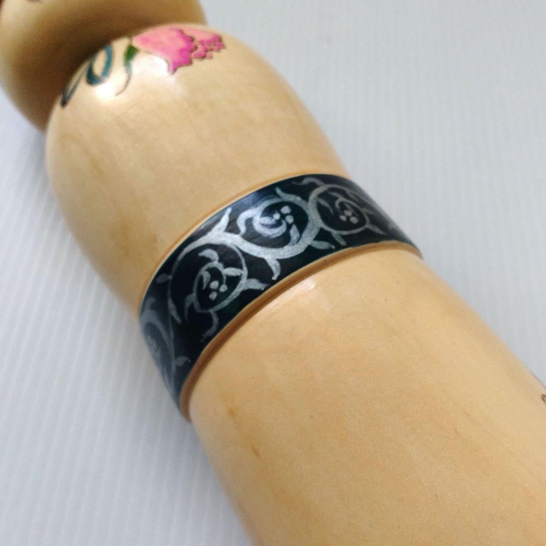 こけし 創作こけし 大内裕子工人 近代こけし 薔薇 工芸品 大き目 31,5cm