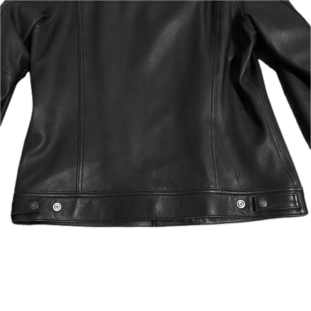 羊革/レザージャケット/ブラック/美品/ライダース/HBNS/ハバノス