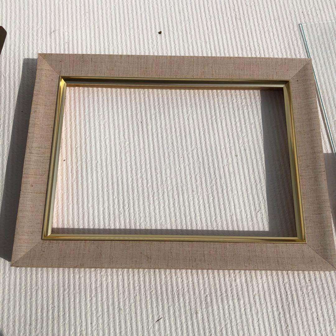 風景油彩画 アンティーク な油絵金色フレーム付きビンテージ　日額ニチガク　額縁