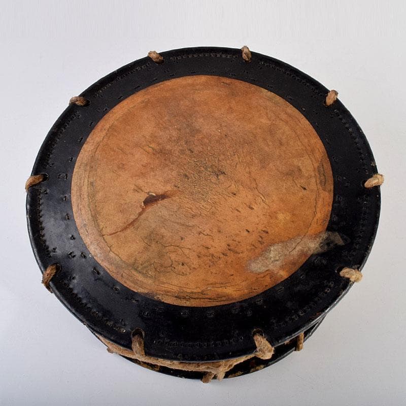 和楽器　和太鼓　締太鼓　黒漆金蒔絵胴　C　8682D