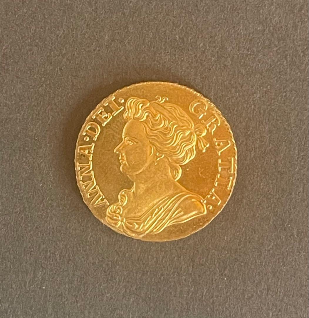 アン女王 ゴールド 23.7mm 美彫刻 アンティーク金貨
