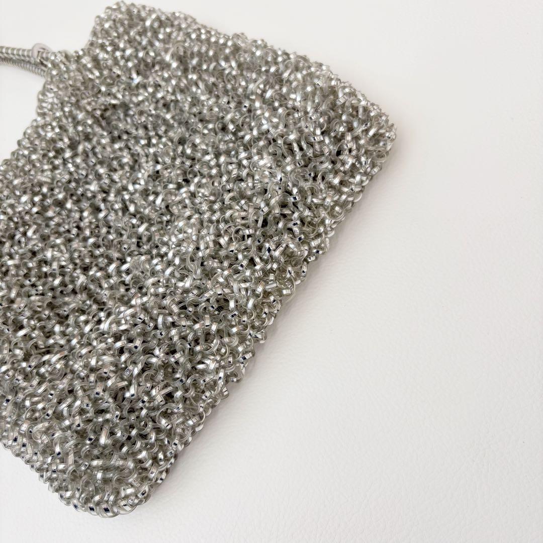 アンテプリマ　スタンダード　スクエア　ミディアム　シルバー　インナーポーチ付き