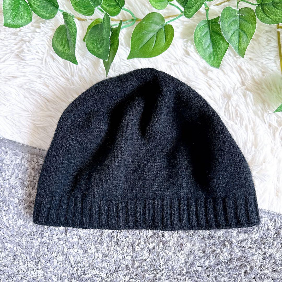 正規品　HERMES エルメス　カシミヤ100% ビーニー　ニット帽　ブラック