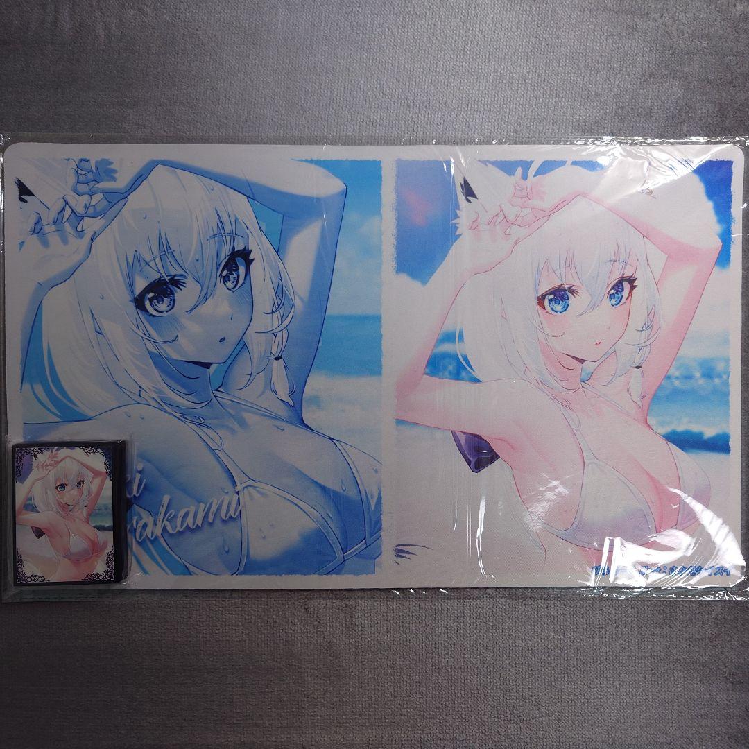 α1 ホロライブ 濡れ&白ビキニ 白上フブキ スリーブ&プレイマット