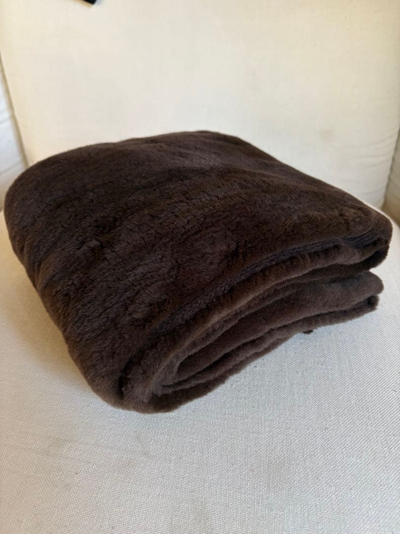 エルメスHERMESミンクのストール　マフラー　カシミヤリバーシブル　HSさん