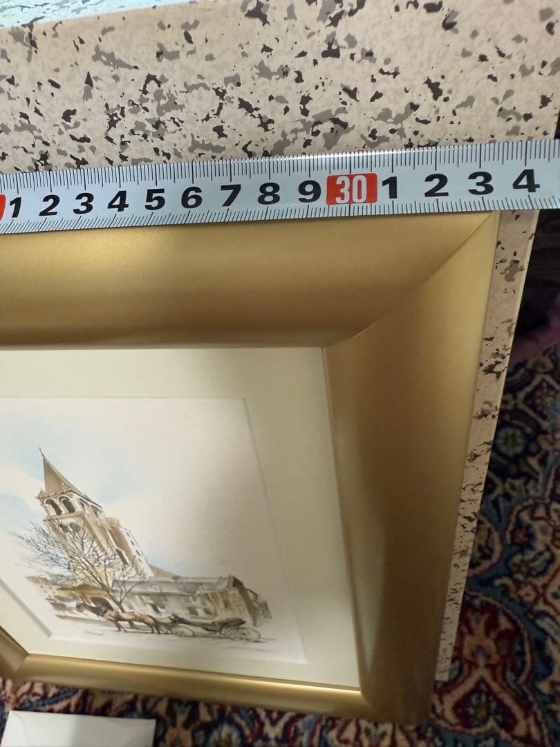 藤田西洋　馬と馬車の風景 センジェルメン ドゥ プレ教会