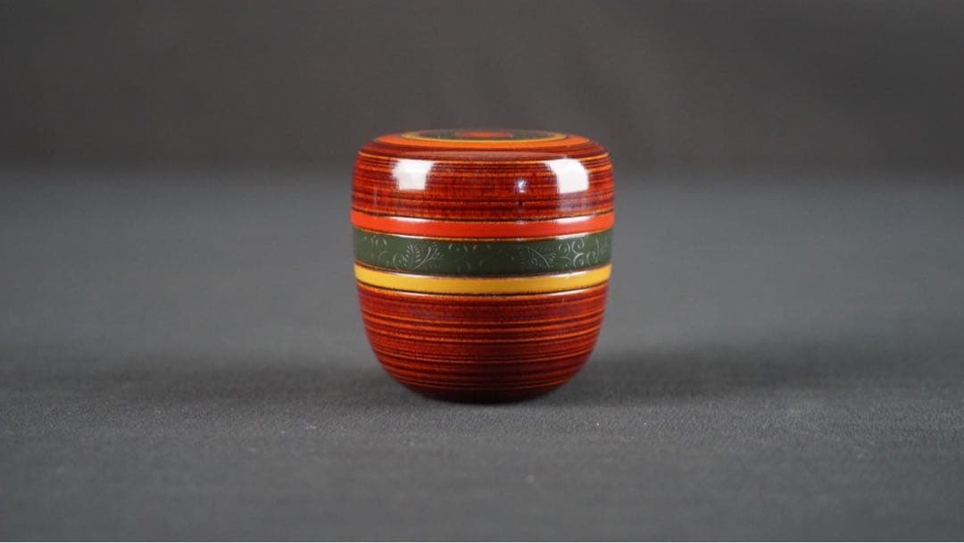 和田瑾斎 独楽塗 中棗 共箱 茶道具 本物保証