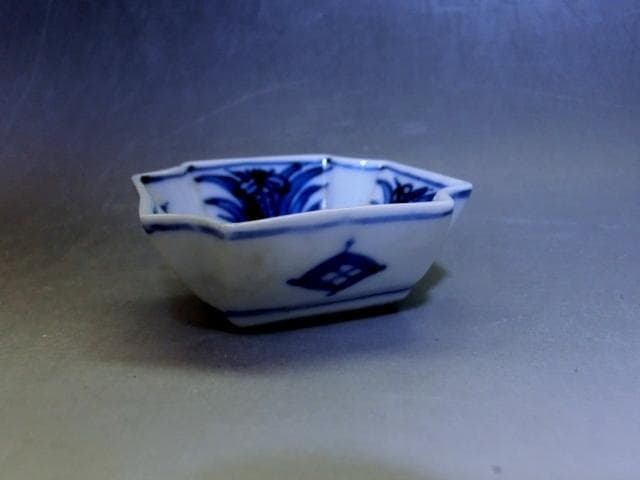 小皿■染付人物絵【大日本永楽造】5客 手塩皿 古京焼 永楽得全 青華 古玩 骨董