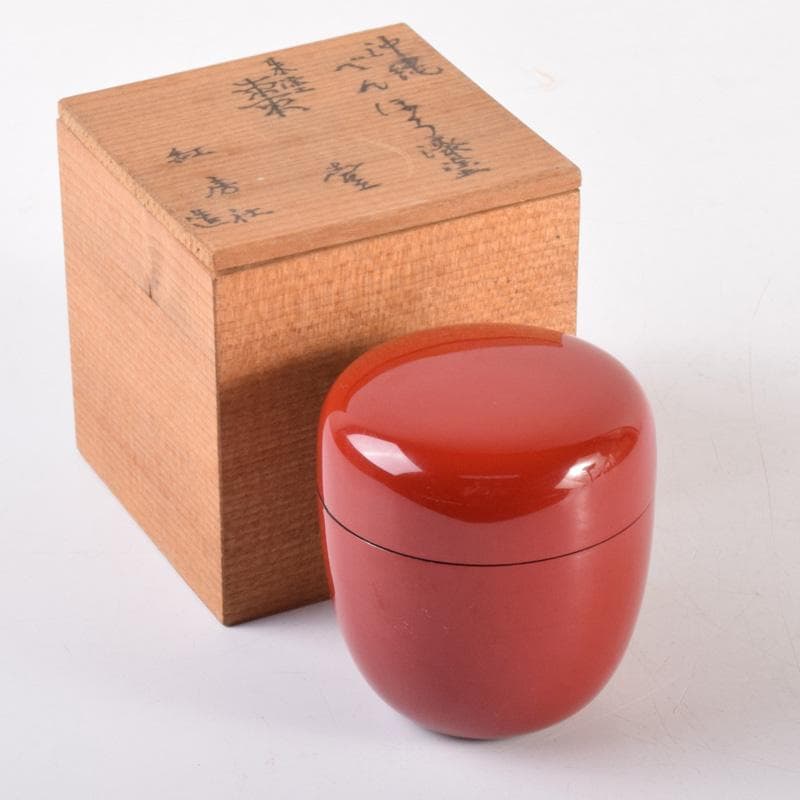 琉球漆器　べんぼう漆塗　紅房社造　朱塗　棗　時代箱　V　7202