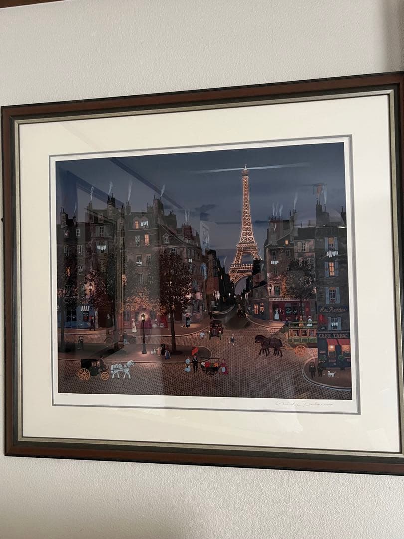 ミッシェル・ドラクロワ　エッフェル塔の灯り シルクスクリーン