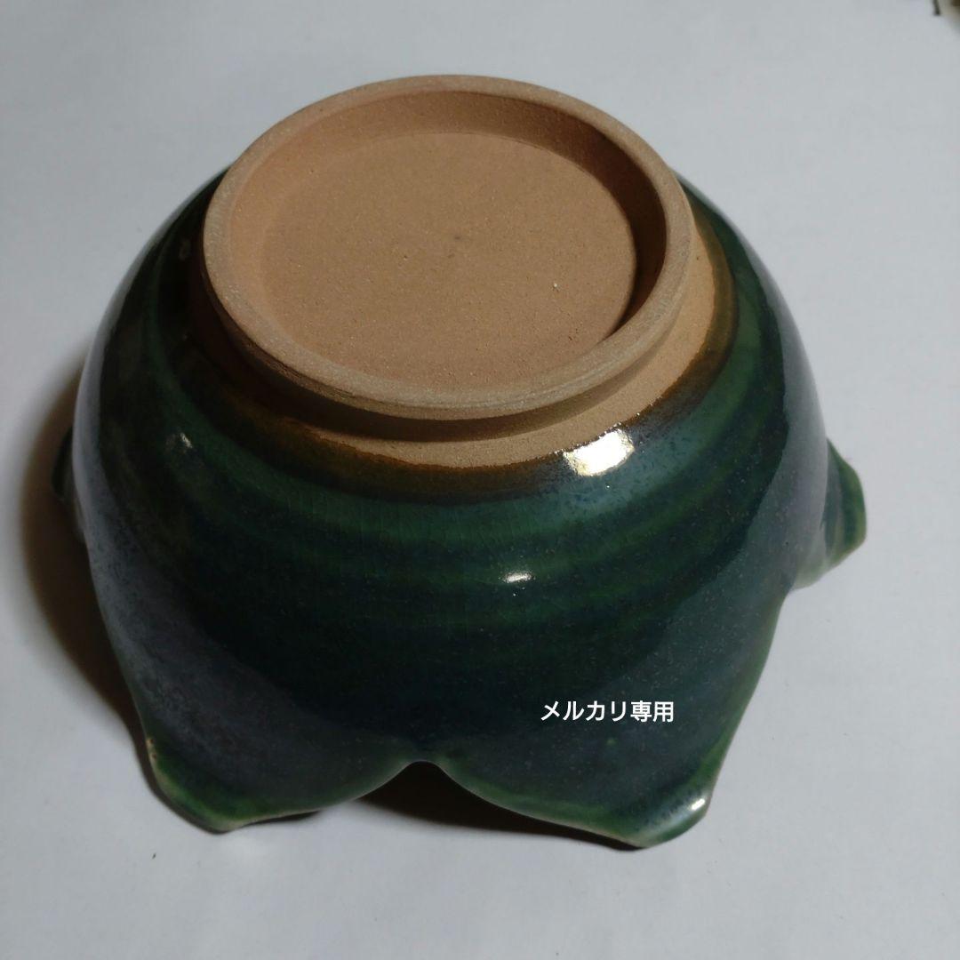 『近藤学』陶吉郎窯　菓子器　青交趾百合鉢