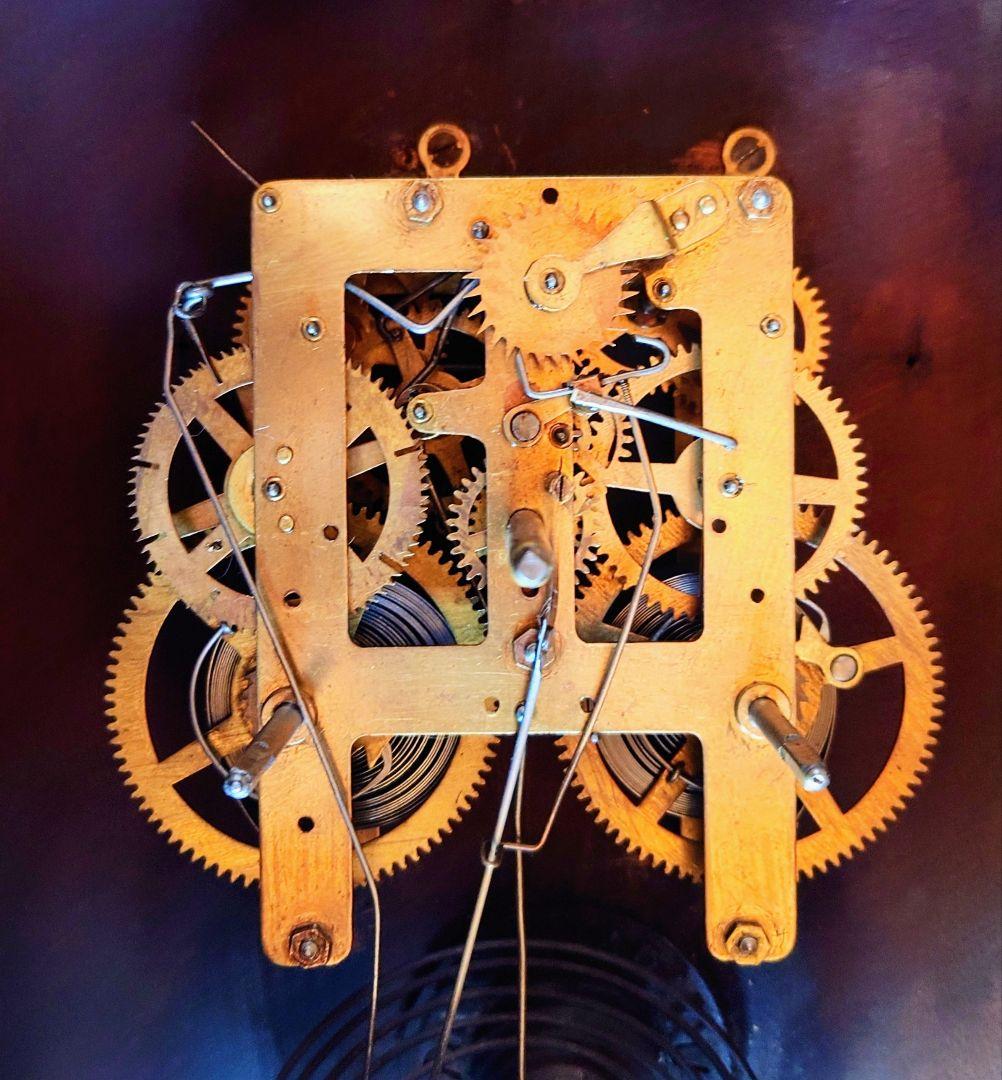 〈完動美品〉精工舎　大型十寸中玉縁八角尾長ゼンマイ振り子時計　アンティーク古時計