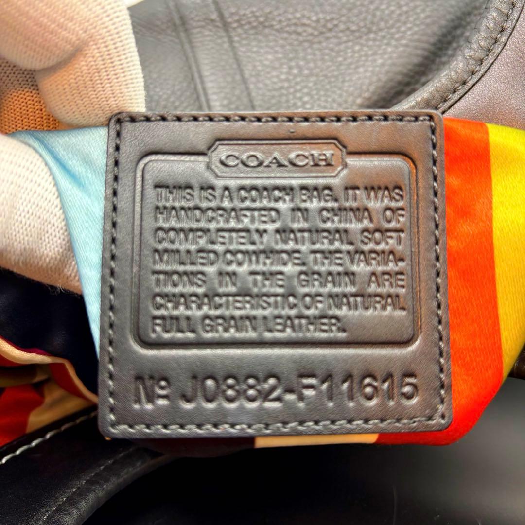 未使用級　COACH ワンショルダーバッグ シボ革 ブラック ゴールド金具