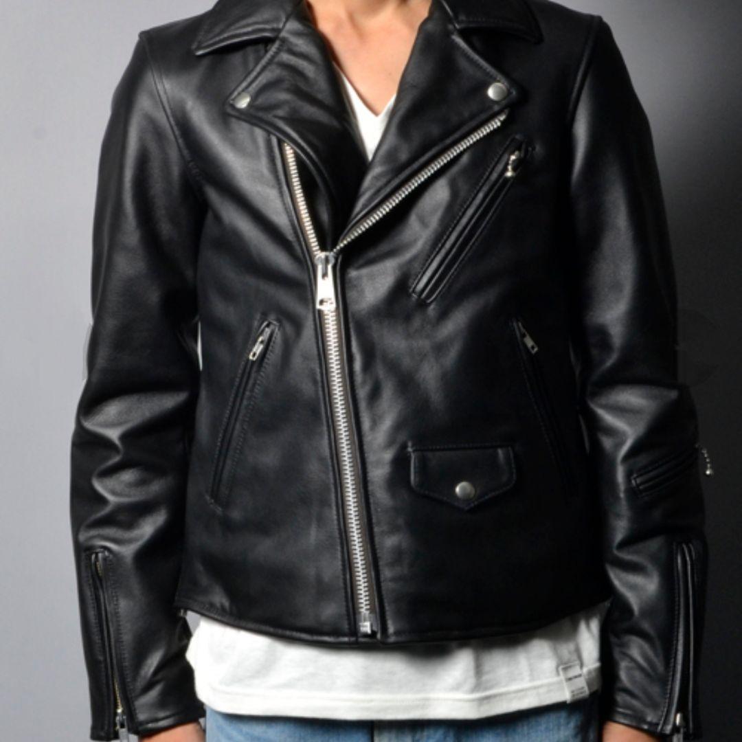 アメリカンラグシー ダブルライダースジャケット 牛革 裏地キルティング✨️