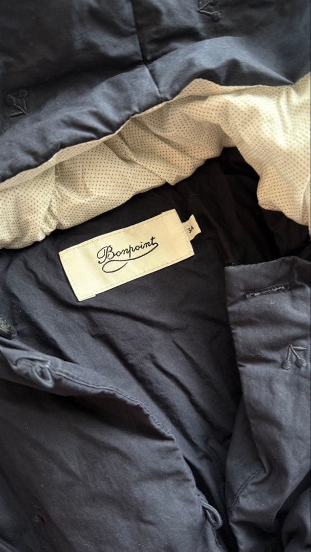 Bonpoint フード付きネイビーアウター 3A