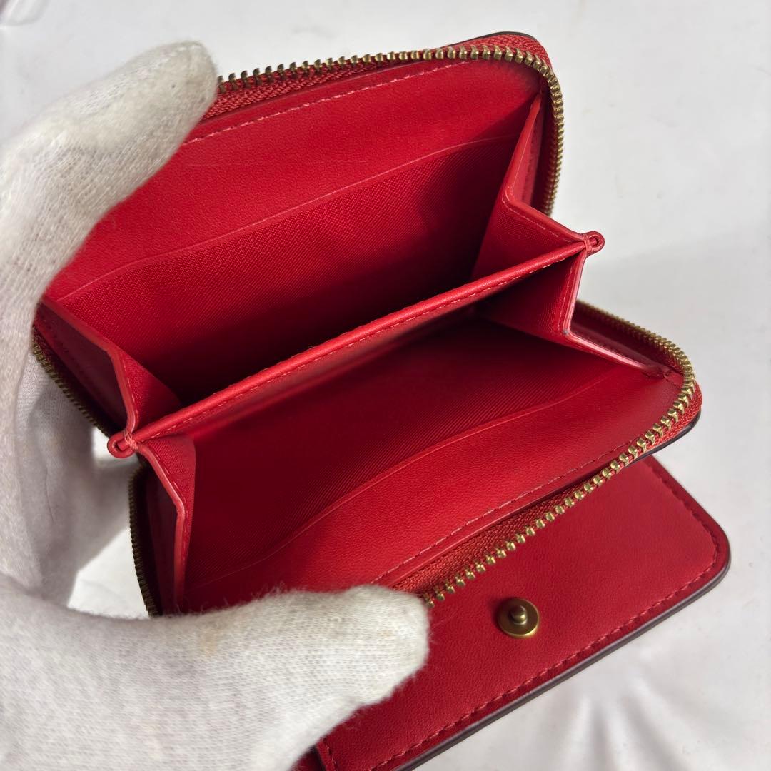 コーチ　ビルフォールド ウォレット ペブル レザー　 ラウンドファスナー