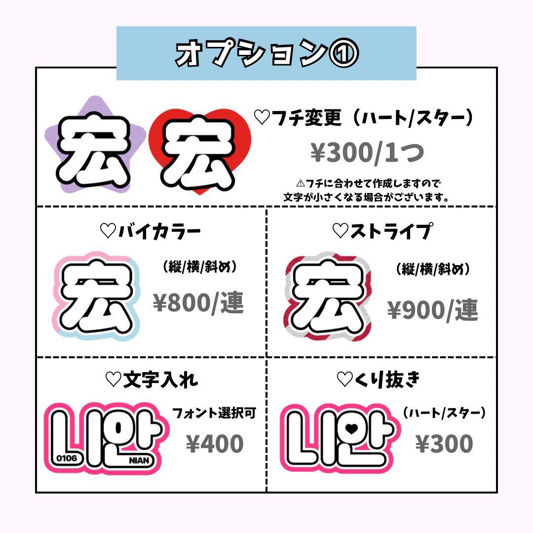 てゃんページ♡0112ネームボード うちわ文字 連結文字パネル オーダー