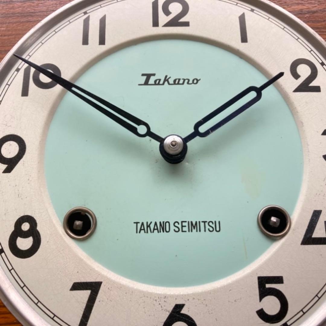 高野精密 振り子時計 柱時計 掛け時計 ゼンマイ式 木製 レトロ 稼働品