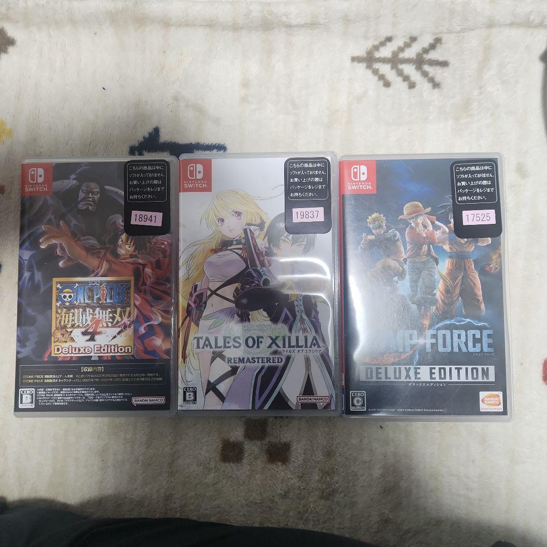 マ*ン様 スイッチソフト３本　ワンピース 海賊無双4 テイルズ オブ エクシリJ