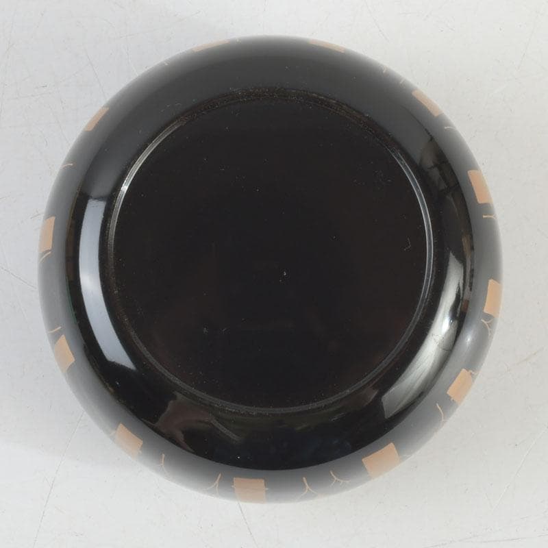 茶道具　瑞雲造　漆塗　総竹林蒔絵　平棗　共布共箱　V　9465