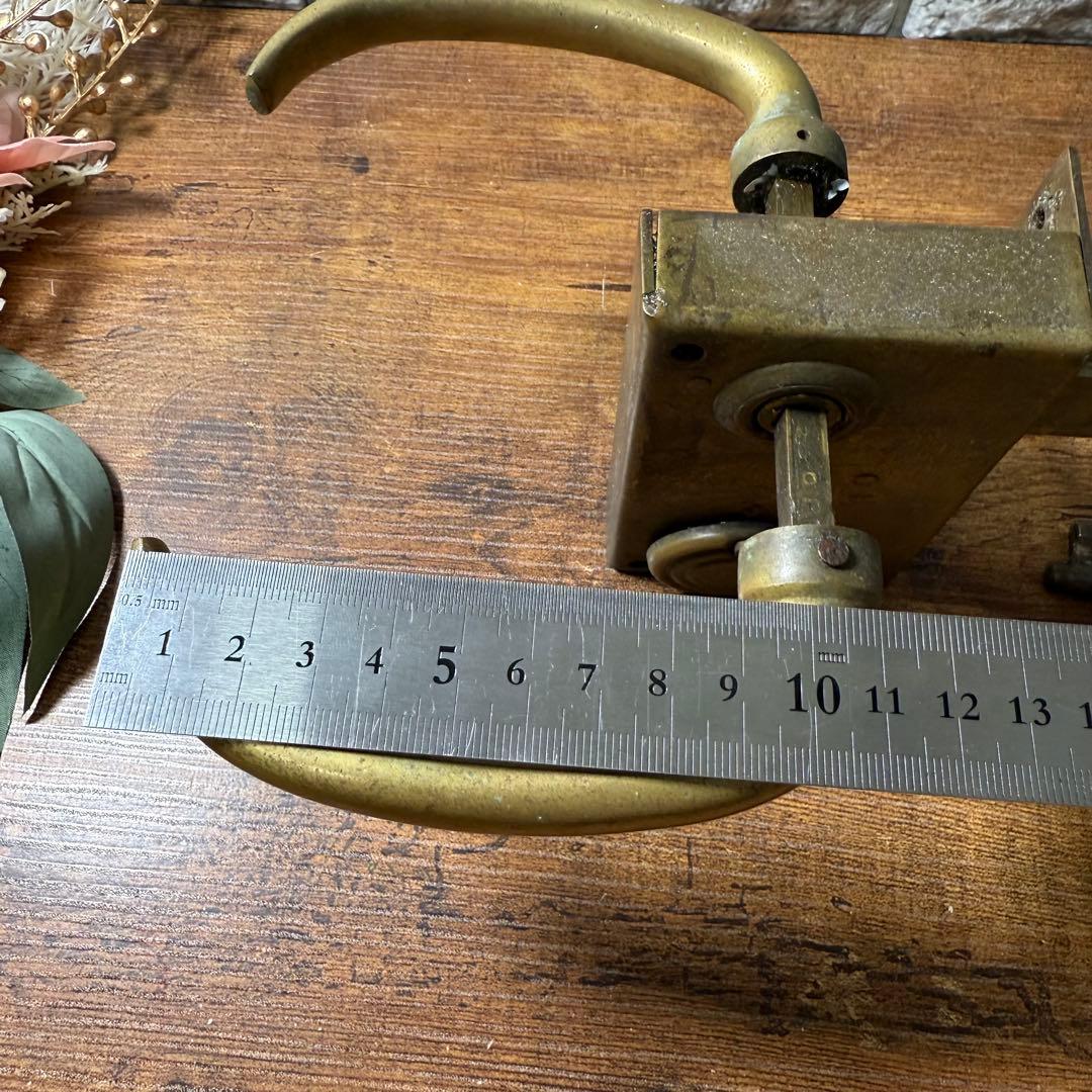 フランス アンティーク ヴィンテージ 鍵付き 真鍮製 ドアノブ