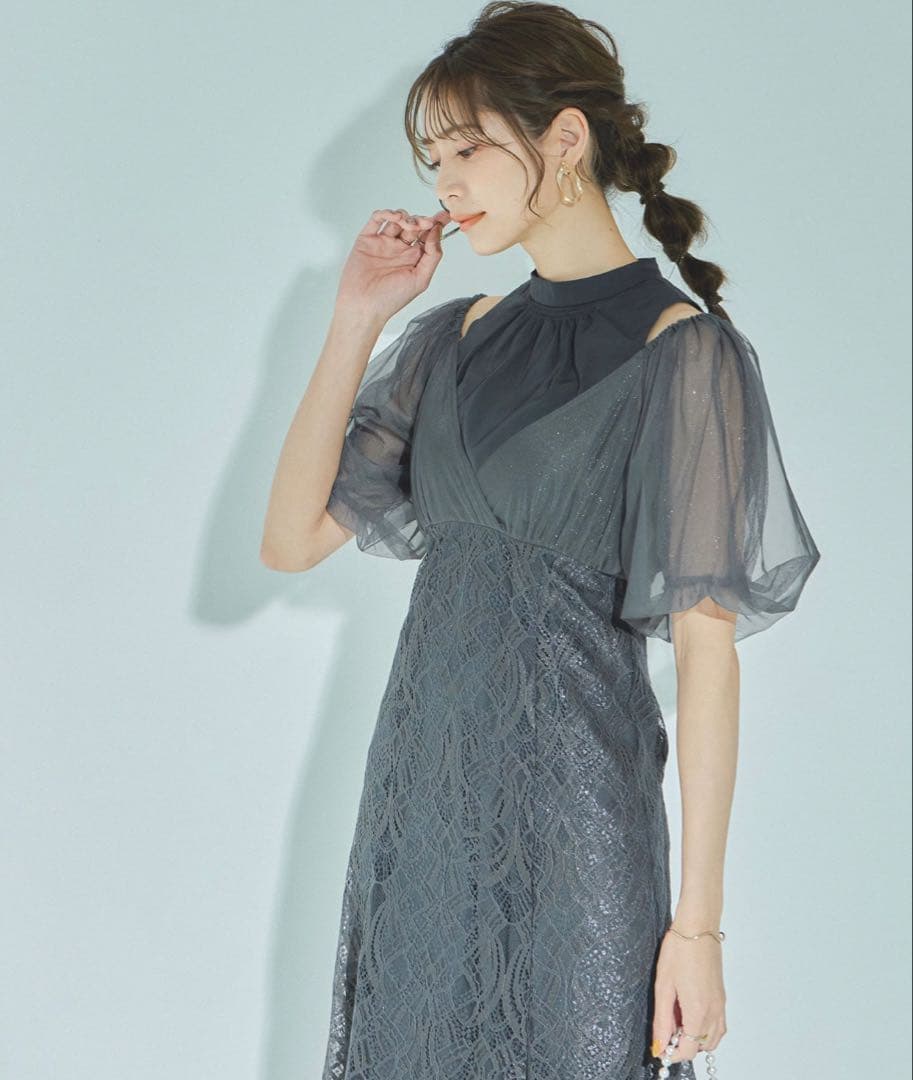 ★新品タグ付き★ドリードール　ラメチュールオフショルデザインドレス　結婚式