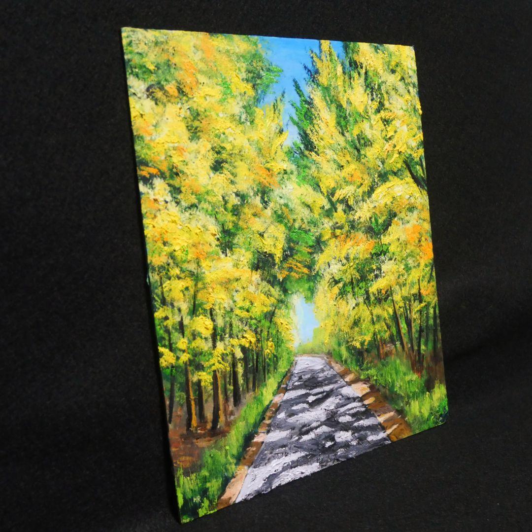 油絵 油彩 油彩画 絵 絵画【ミモザの道】