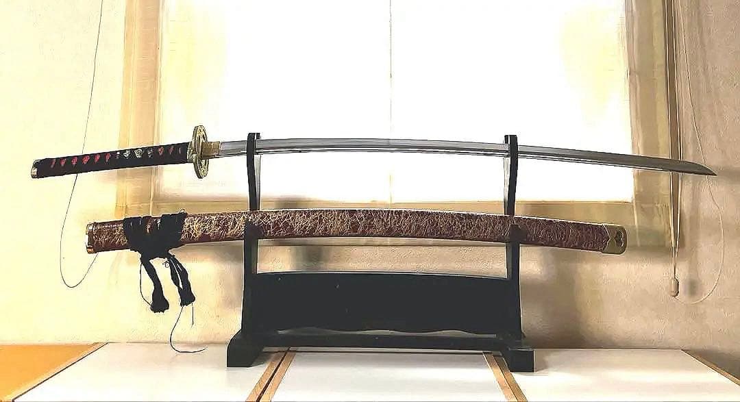 日本武具美術 模擬刀 模造刀 装飾鞘 赤金雲 大刀 豊臣秀吉刀