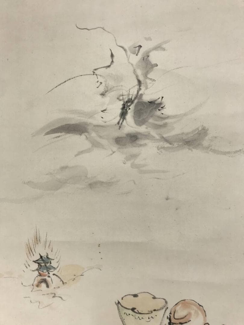 真作/江邨仙史/六聖人図/羅漢図/ラカン図/ラカン図/掛軸/名家伝来AH-558