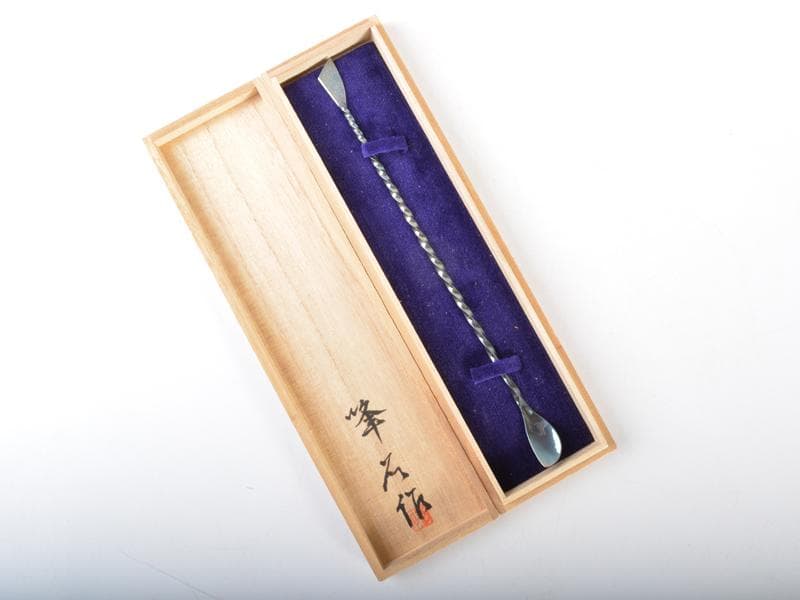 人間国宝　金工家　奥山峰石作　鍛金　マドラー　共箱　V　R4614