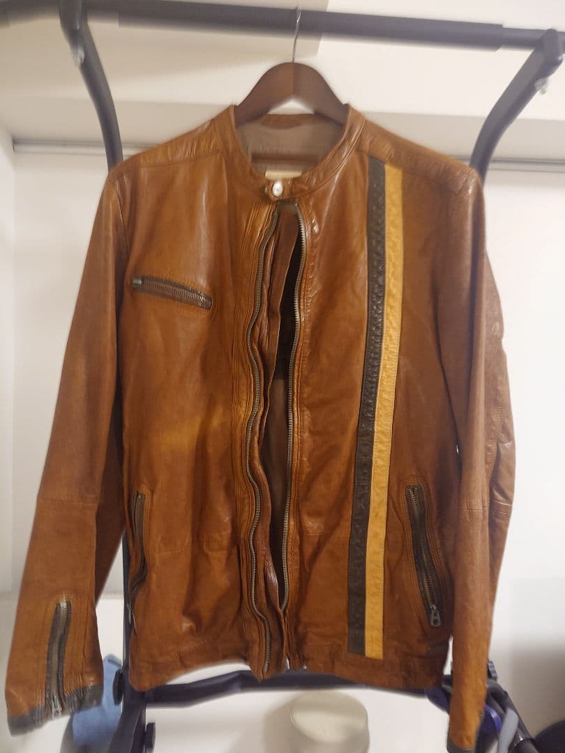 DIESEL ブラウン レザー ジャケット M