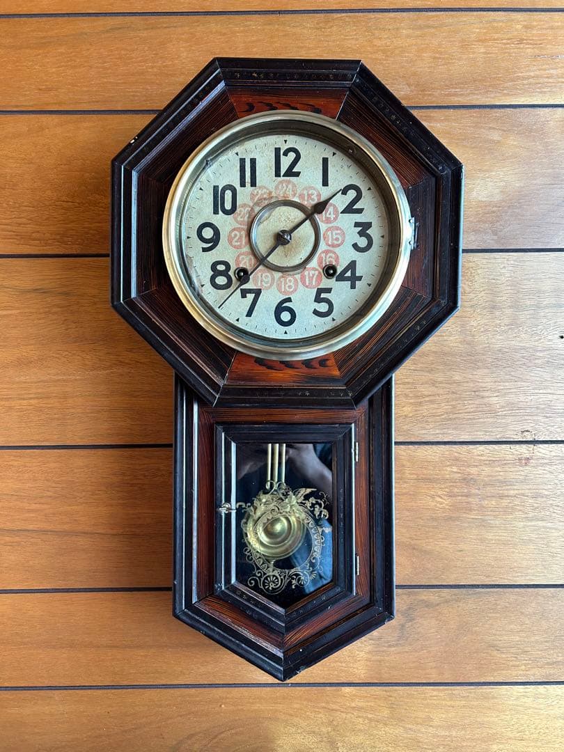柱時計　掛時計　ゼンマイ　整備済　オーバーホール　レトロ　アンティーク　15